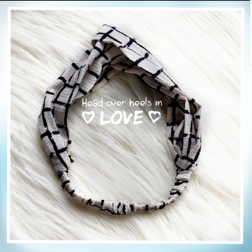 Checkered printed non-slip headband yoga